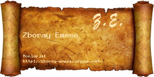 Zboray Emese névjegykártya